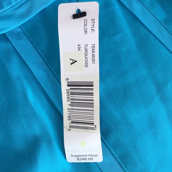 Ellen Tracy Exclusively For Bloomingdale’s Turquoise A Line Skirt Size 4 - Picture 8 of 8